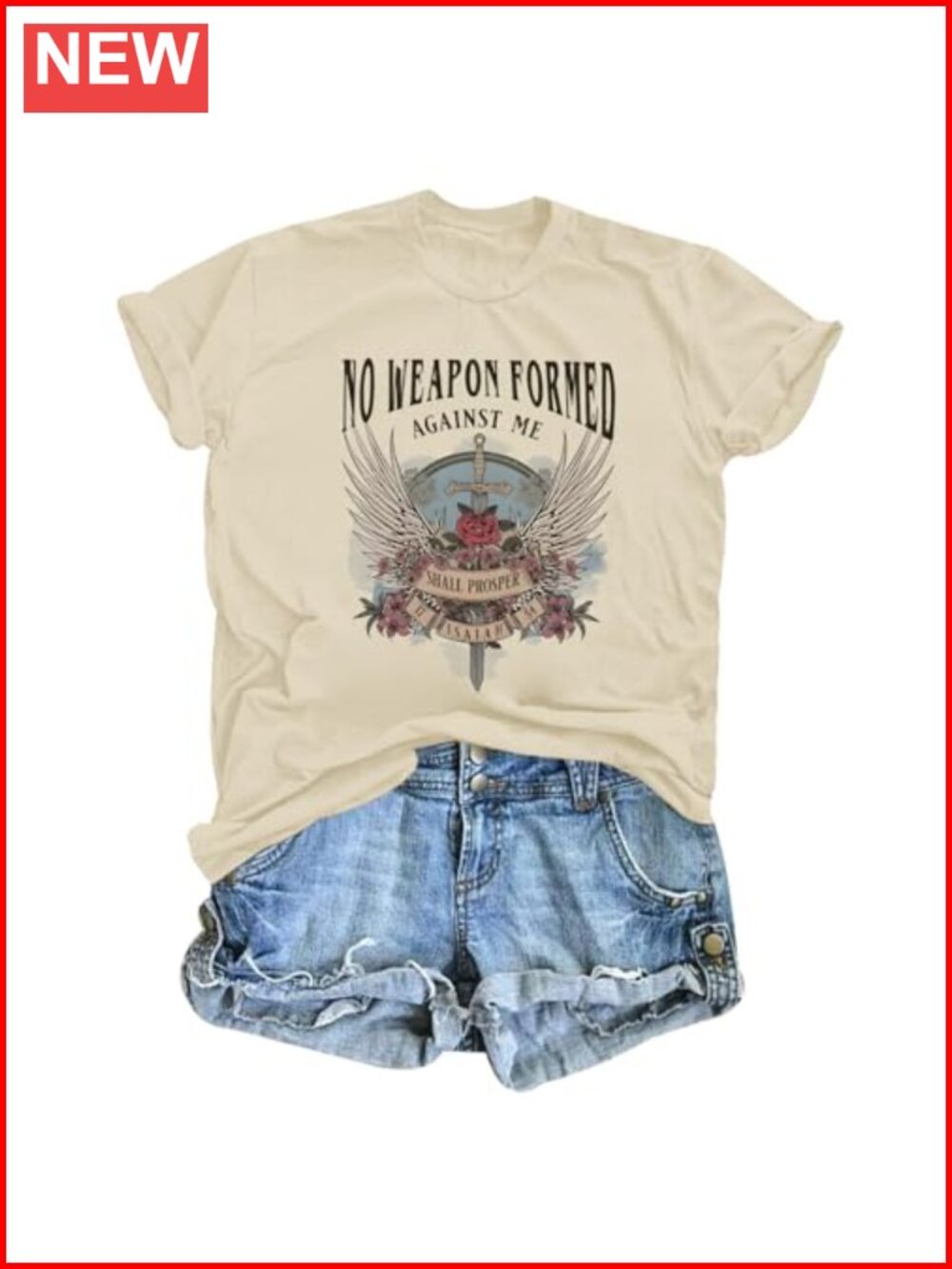 Christian T-Shirt Bible Verse Graphic Tee Cotton Loose Fit Crew Neck Short